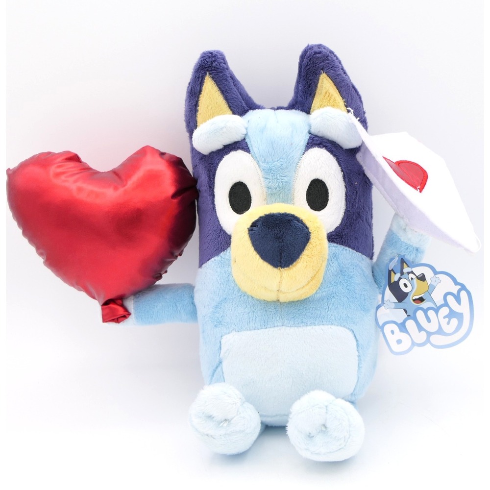 DanDee Bluey 12" Plush Holding Heart Baloon & Paper Airplane Valentine's 2026